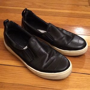 Black and White Slip Ons